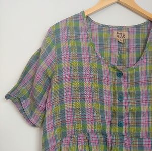 FLAX Plaid Baby Doll Dress